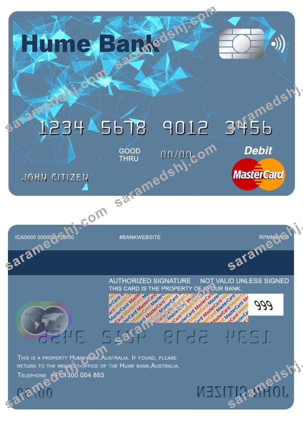 Australia Hume bank mastercard